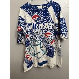 VTG Single Stitch Spalding All Over Print AOP Double Sided Basketball Shirt L